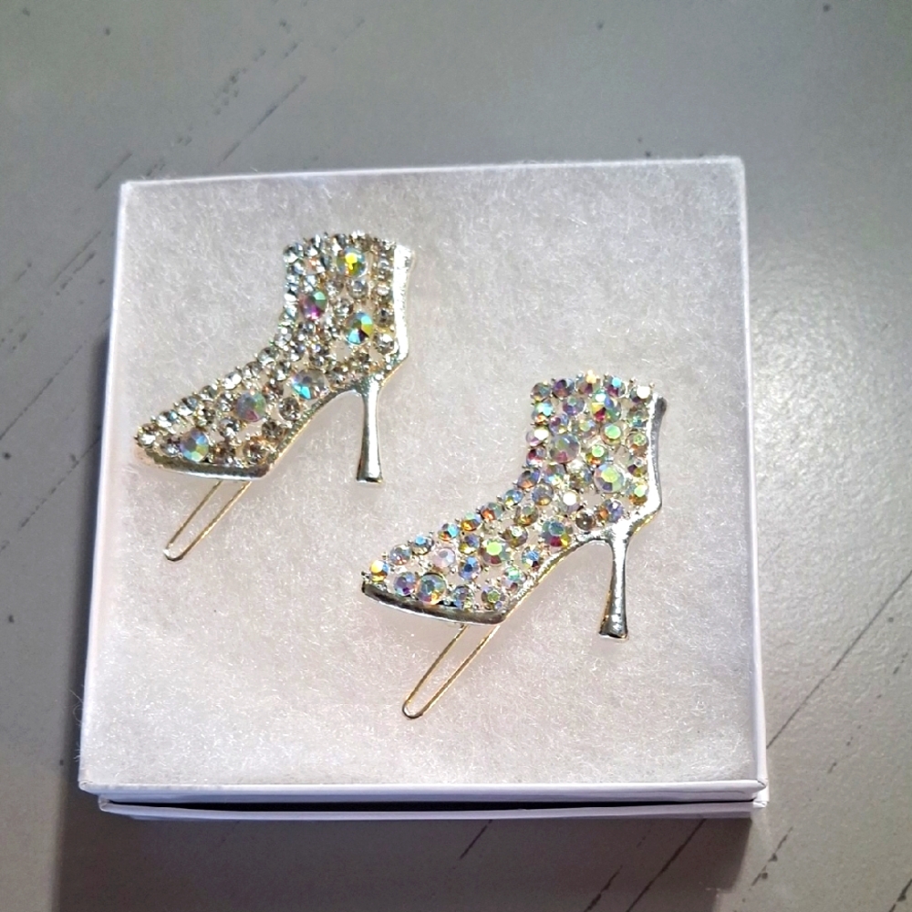 Rhinestone Embellished Boot Barrettes